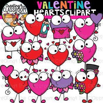 Preview of Valentines Hearts Clipart {Valentines Day Clipart}