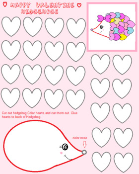 Preview of Valentines Hedgehog Craft