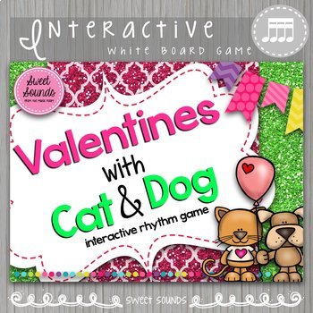 Preview of Valentines Interactive Rhythm Game - Sixteenth Notes Activity