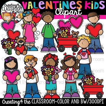 Preview of Valentines Kids Clipart {Valentines Day Clipart}