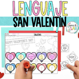 Valentines Language Worksheets | Hojas de trabajo San Vale