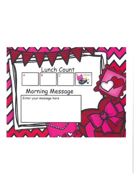 Preview of Valentines Lunch Count and Morning Message