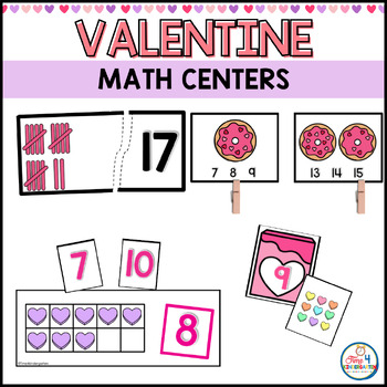 Preview of Valentine's February Math Centers for Kindergarten