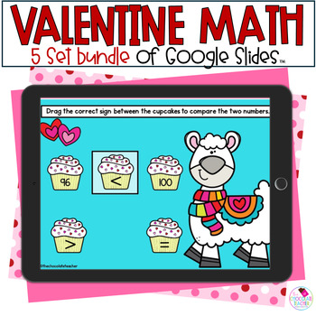 Preview of 1st Grade Math - Valentine's Day - Number Sense - Google Slides™ - BUNDLE