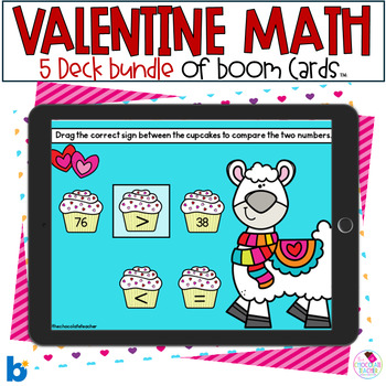 Preview of 1st Grade Math - Valentine's Day - Number Sense - BOOM Cards™ - BUNDLE