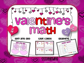 Preview of Valentine's Math - Graphing, Simple Addition, and Task Cards