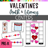 Valentines Math and Literacy Centers for Preschool