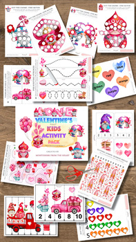 Preview of Valentines Montessori 57-page Kids Activity Pack