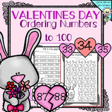 Valentines Ordering Numbers to 100 - Fill in the gaps, Bef