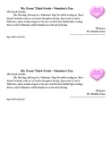 Valentine's Parent Letter