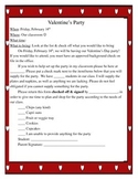 Valentine's Party Letter