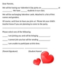 Valentine's Party Parent Letter