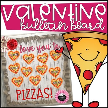 Preview of Valentines Pizza Bulletin Board Craft