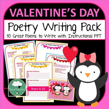 Preview of Valentines Day Poetry Writing Fun - 10 Poems to Write in Lower Secondary