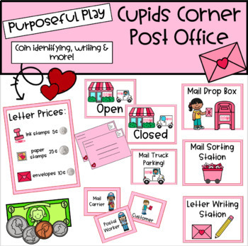 Preview of Valentines Post Office-Cupid's Corner Post Office-Dramatic Play-Purposeful Play