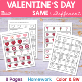 Valentine's Day Language Activity Same and Different