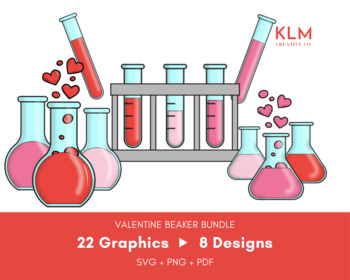 Preview of Valentines Science Chemistry Beakers SVG Clip Art Bundle Collection