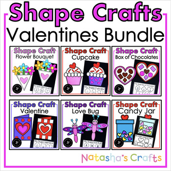 Preview of Valentines Shape Crafts Bundle
