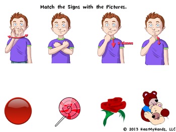 Preview of Valentine's Sign Language packet