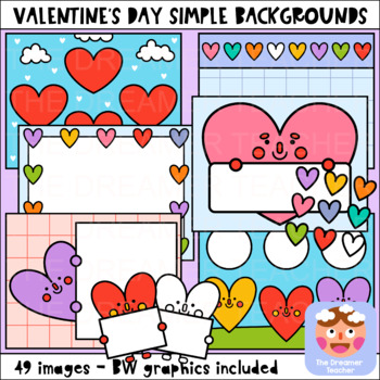 Preview of Valentines Simple Backgrounds Clipart
