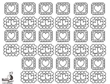 Valentines Stamps by Mrs Bs Classroom Creations | TPT