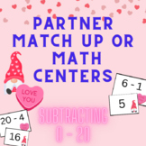 Valentines Subtraction 0-20 Cards. Math Center/ Partner Ma