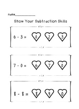 Preview of Valentine's Subtraction