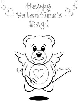 Valentine's Teddy Bear Coloring Sheet by Clay Brooks | TpT