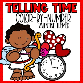 Preview of Valentines Telling Time Color-By-Number
