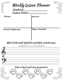 Valentines Themed Lesson Planner for Piano Lessons