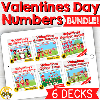 Preview of Valentines Numbers Boom Cards Bundle