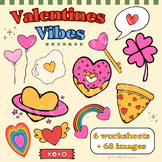 Valentines Vibes ClipArts & Coloring Sheets