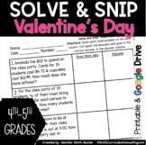 Valentines Day Math Solve and Snip® and Solve and Slide Bu