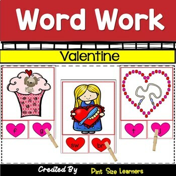 Preview of February Word Work Activities | Valentine's Day Centers & Worksheets