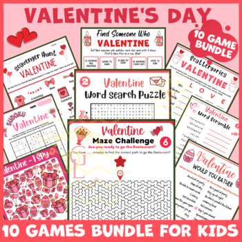Preview of Valentines day activity game BUNDLE independent works icebreaker 5th 6th 7th 4th