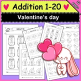 Addition to within 20 Worksheets, Adding 2 digit, Math 1st grade
