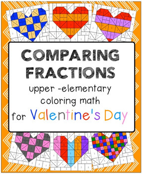 Preview of Valentine's day coloring math - comparing fractions and equivalent fractions