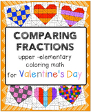 Valentine's day coloring math - comparing fractions and eq