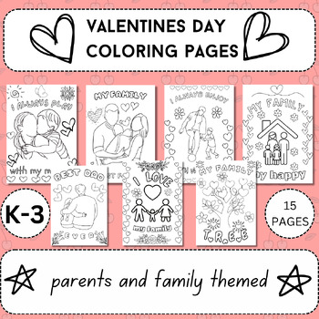 Preview of Valentines day coloring pages about parents and  family, worksheet A4