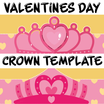 Preview of Valentines day crown template - February craftivity