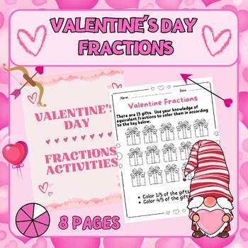 Preview of Valentines day equivalent fractions activities