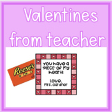 Valentines from teacher to student-to go with Target Hasht