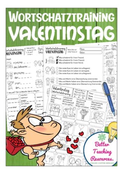 Preview of Valentinstag - Arbeitsblätter Deutsch / DAZ  (German Valentine´s Day worksheets)