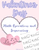 Valetine's Day heart math operations and sequencing 0-20 K