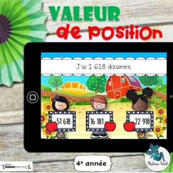 Preview of Valeur de position 4e année BOOM CARDS Distance learning
