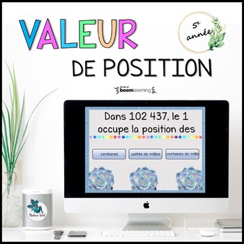 Preview of Valeur de position 5e année BOOM CARDS Distance learning