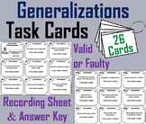 Valid and Faulty Generalizations Task Cards Activity