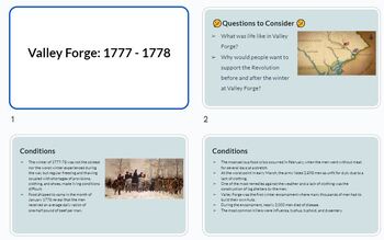 Preview of Valley Forge Primary Sources Activity