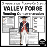 Valley Forge Reading Comprehension Worksheet Washington Am