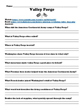 valley forge assignment